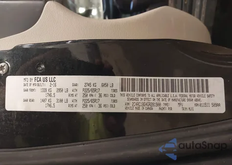 2016 Chrysler Town & Country Touring z USA, uszkodzony, nr VIN 2C4RC1BG4GR281900